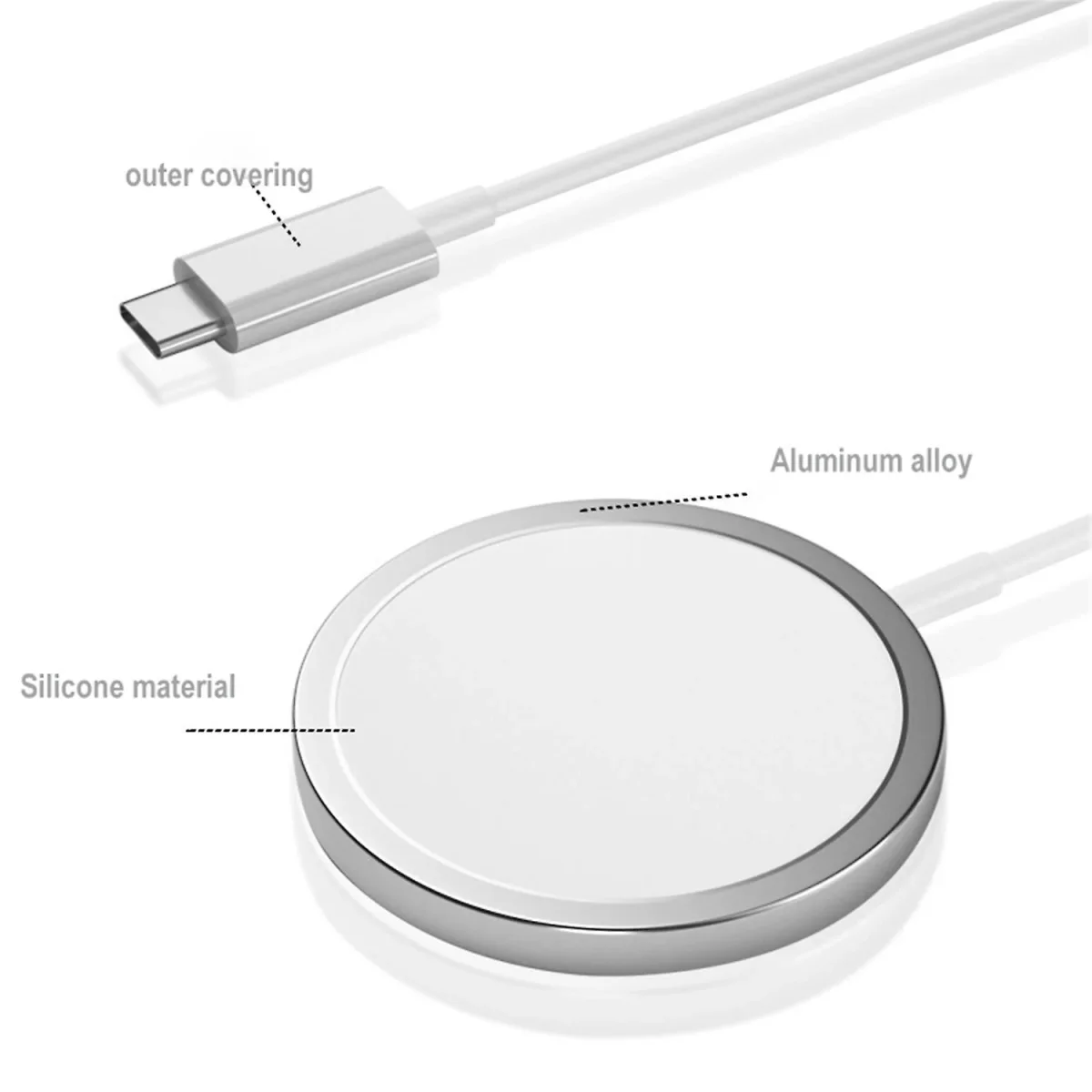 Trådlös Laddare Kompatibel med MagSafe till iPhone Samsung.. - Bild 5